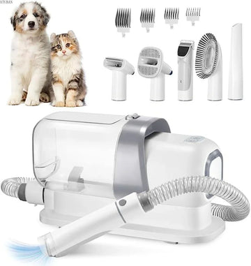 Dog Grooming Kit & Vacuum Suction 2.3L Hair Collection Capacity